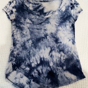 Serious Blue Tie-Dye V-Neck Tee